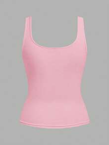 Tseoso Bộ áo hai dây cổ tròn ôm sát dành cho nữ, chất liệu 95% cotton, kiểu dáng thường ngày, đa năng. - Nhiều màu - Xem 5