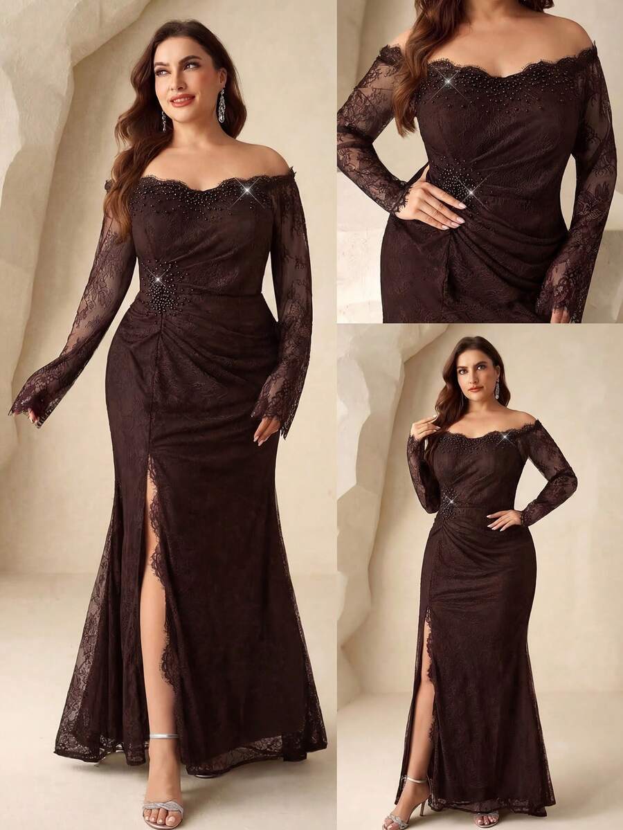 Đầm cocktail sang trọng đính hạt lấp lánh, thích hợp cho các buổi dạ hội cao cấp. - Cà phê nâu - Xem 1