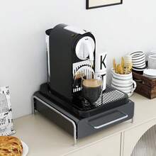 Caja de almacenamiento de cápsulas de café de metal de moda con cajón, organizador de mostrador de cocina para cápsulas de café, bolsas de té y accesorios, decoración ideal para la cocina y el comedor, esencial para volver a la escuela (pequeño) - Multicolor - Ver 3