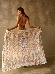 MOTF PREMIUM PRECISE & ELEGANT ALL-OVER PRINT VACATION MULTIFUNCTIONAL COVER-UP SKIRT - Multicolor - View 1