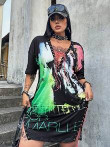 Whyspr Woven Beach Mini Dress With Eyelet Tie Detail, Spring/Summer - Multicolor - View 6