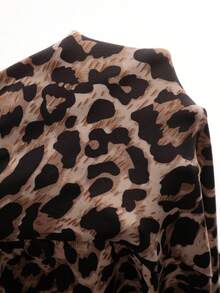 MaterniChic 豹纹鱼尾下摆修身孕妇吊带裙 - 棕色 - 查看 5