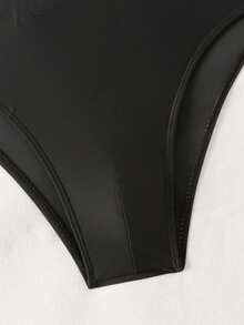 CoralVoy Men's Solid Color Minimalist Casual Swim Trunks - Black - View 6