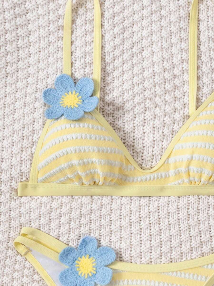 Swim Mod Women's Beach Vacation 3D Bikini Bottom - Yellow - View 1