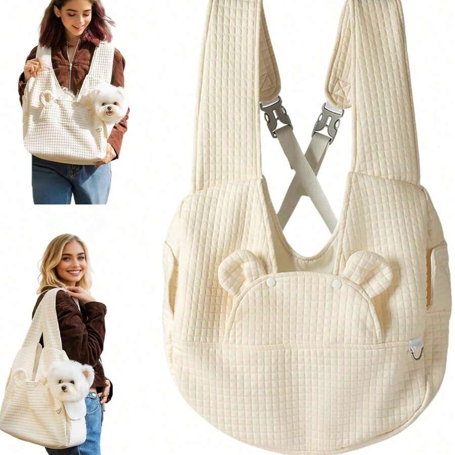 1 pieza Mochila transportadora ajustable para mascotas, adecuada para perros pequeños y medianos, mochila para perros/gatos de cara hacia adelante con correas de hombro acolchadas, ideal para senderismo, viajes, perros y gatos pequeños