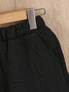 Mirajuku 2 pièces/Set Tenue à la mode pour garçon préadolescent, contraste de couleurs, design minimaliste avec poches, décontracté et cool, convient pour le port quotidien et les sorties - Noir - Voir 5
