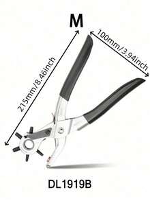 SHEIN Alicate perforador de agujeros redondos de fácil uso, perforador de cinturones/bolsos/ para el hogar, estructura de doble palanca, cabezal perforador de grado profesional de CrV, 6 tamaños de agujero ajustables, diseño antioxidante, apto para, cartón, tarjetas y talla grande materiales - Multicolor - Ver 9