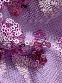 Swim Mod 两件式泳衣，纯色亮片纹理挂脖式文胸上衣和侧系带泳裤性感比基尼套装，春夏海滩度假女士比基尼套装，女士夏季服装，女士泳装套装，女士夏季套装，女士两件套 - 紫色 - 查看 3