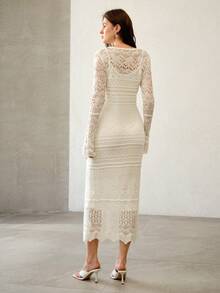 MOTF PREMIUM SLIM FIT CAMI SWEATER DRESS & SHEER LONG SLEEVE SWEATER DRESS, SPRING/SUMMER - Beige - View 3