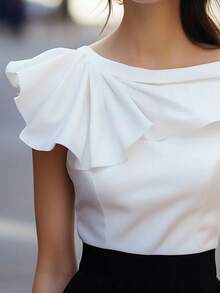 Ellegaria. 新款无袖修身白衬衫，春夏款 - 白色 - 查看 4