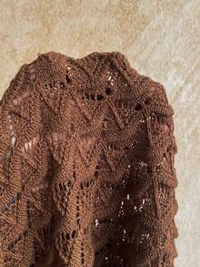 Soleia Women's White Turtleneck Fringe Mini Knit Dress, Autumn/Winter - Coffee Brown - View 7