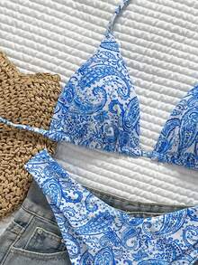 Swim Basics Women's Tropical Print Two Pieces Bikini Set, Casual Holiday - Multicolor - View 3