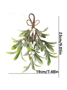 人造植物装饰品，霜冻槲寄生悬挂装饰，人造悬挂槲寄生，人造槲寄生枝条，带白色蝴蝶结的槲寄生装饰品，闪光槲寄生悬挂装饰，适合情侣家居派对装饰，可用于装饰树木、壁炉架、墙壁、门窗等，是派对礼物和家居装饰的理想之选。 - 彩色 - 查看 4