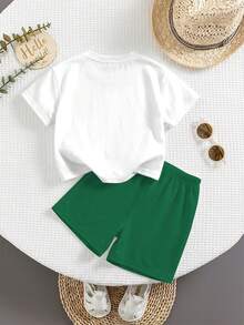 SHEIN Áo thun nam trẻ tuổi phong cách tối giản Y2K, kiểu dáng nghỉ mát, in hình số 67, kiểu thể thao, cổ tròn, tay ngắn, rộng rãi thoải mái, thích hợp cho mùa xuân và mùa hè. - Nhiều màu - Xem 3