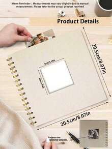 Scrapbook Photo Album, Linen Cover Commemorative Album, Hard Cover Kraft Paper White Pages Album, Suitable For Travel, Wedding Guest Book, Birthday Party Commemorative Album, Party Christening, Wedding Anniversary, Room Decor (20 Sheets/40 Pages) - Multicolor - View 8