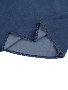 GlowEve 女士仿珍珠休闲度假吊带牛仔连衣裙 - 藍色 - 查看 3