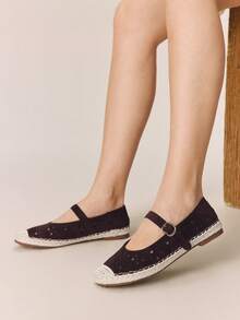 Styleloop Women Shoes Brown Hollow Belt Comfortable Breathable Casual Hemp Rope Bottom Flat Bottom Women's Shoes Daily Commuter Simple Vacation Tourism Pastoral Bohemian Music Festival Wear Women's Shoes - Coffee Brown - View 2