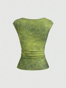 Elamini Women's Casual Butterfly Print Cap Sleeve Fitted T-Shirt, Suitable For Summer Holiday And Daily Commute - Multicolor - View 6