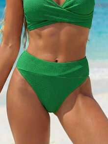 Swim Lushoire Women's Summer Beach Textured Fabric Bikini Bottom - Multicolor - View 4