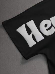 STYNVO 男士宽松印花短袖T恤，时尚百搭的夏季休闲装 - 黑色 - 查看 7