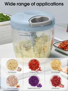 1pc Mini Garlic Press & Onion Chopper, Manual Food Processor For Vegetables, Rope-Style Vegetable Chopper Onion Dicer, Suitable For Ginger, Chili, Vegetables And Fruits, Kitchen Vegetable Chopper, Multi-Functional Manual Food Processor Vegetable Chopper, Portable Hand-Pull Garlic Press & Onion Dicer, Suitable For Vegetables, Ginger, Fruits, Nuts, Herbs, Etc. (Two Sizes Available) - Multicolor - View 7