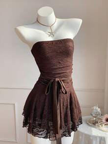 Comfortcana 女士迷你连衣裙 - 棕色 - 查看 5