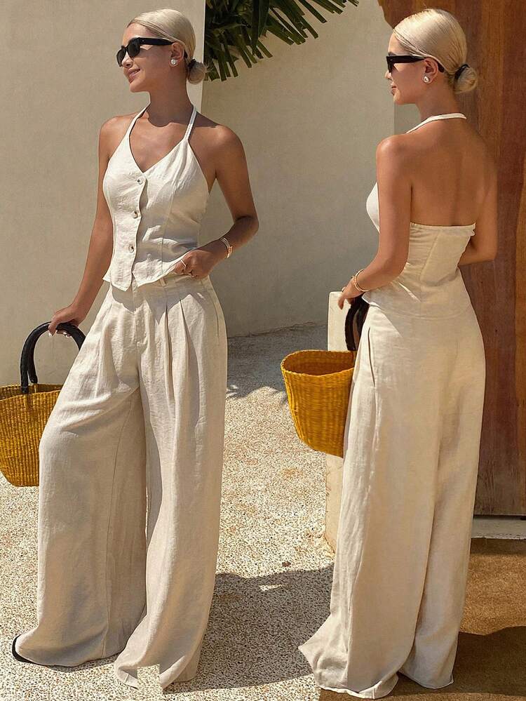 Women Two Pieces Outfits For Daily Wear Linen Fall/Winter Vacation Cruise Outfit For Women