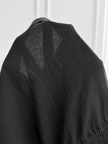 Plussiva 孕妇加大码纯色抽绳腰休闲短裤 - 黑色 - 查看 7