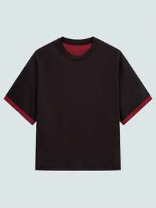 Modcrash 二合一双面薄荷绿T恤，轻盈快干宽松短袖，2025年春夏新品 - 黑色 - 查看 1