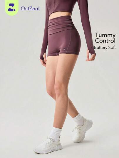 OutZeal 女士运动紧身裤瑜伽健身柔软弹力可折叠腰带运动裤