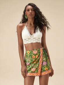 Travachic Women's Printed Woven Shorts, Spring/Summer Vacation - Multicolor - View 3