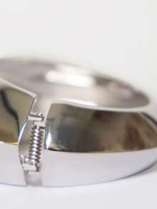 MUSERA Vòng tay kim loại bạc họa tiết trừu tượng, thích hợp cho mùa xuân hè, đi biển, bơi lội, lễ hội, kỳ nghỉ, dễ thương - Bạc - Xem 4