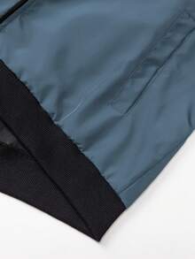 Manfinity Homme Men's Zipper Casual Versatile Daily Wear Long Sleeve Jacket - Dusty Blue - View 8