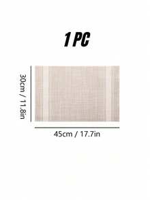 1/2/5 件装 11.8 x 17.7 英寸餐垫，简约米色条纹创意大餐垫，PVC 隔热长方形极简餐桌垫，家用 - 米色 - 查看 8