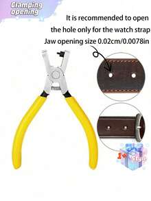 1pc Universal Handheld Belt Punch Tool For Belts, Shoelaces, Watch Straps, Men's Valentine's Day, Valentine's Day Wedding, Birthday, Pliers, Tools, Binder Clips - Yellow - View 7