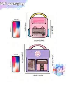 SHEIN 10/20个彩色背包形礼品袋，带密封袋 - 零食饼干包装袋、生日礼物包装袋、派对礼品袋、烘焙用品、节日用品、糖果包装袋、万圣节糖果袋、圣诞礼物包装袋、圣诞节情人节、书包、学校手提袋 - 彩色 - 查看 2