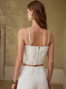 MOTF PREMIUM 纯色时尚拉链露脐吊带背心 - 白色 - 查看 3