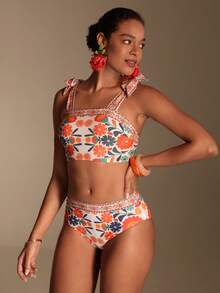 Swim Oasis 女士印花泳装套装，适合海滩度假 - 彩色 - 查看 16