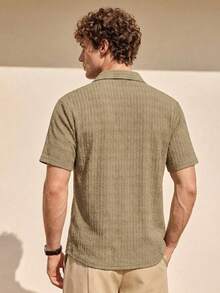 Manfinity CityGents Áo sơ mi nam tay ngắn cài cúc kiểu dáng thường ngày, thoải mái và đa năng, thích hợp mặc hàng ngày vào mùa hè. - Cà phê nâu - Xem 2