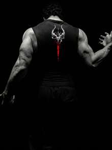 RISE LYT Men's Casual Fashionable Street Letter Print Sports Tank Top, Summer - Black - View 2