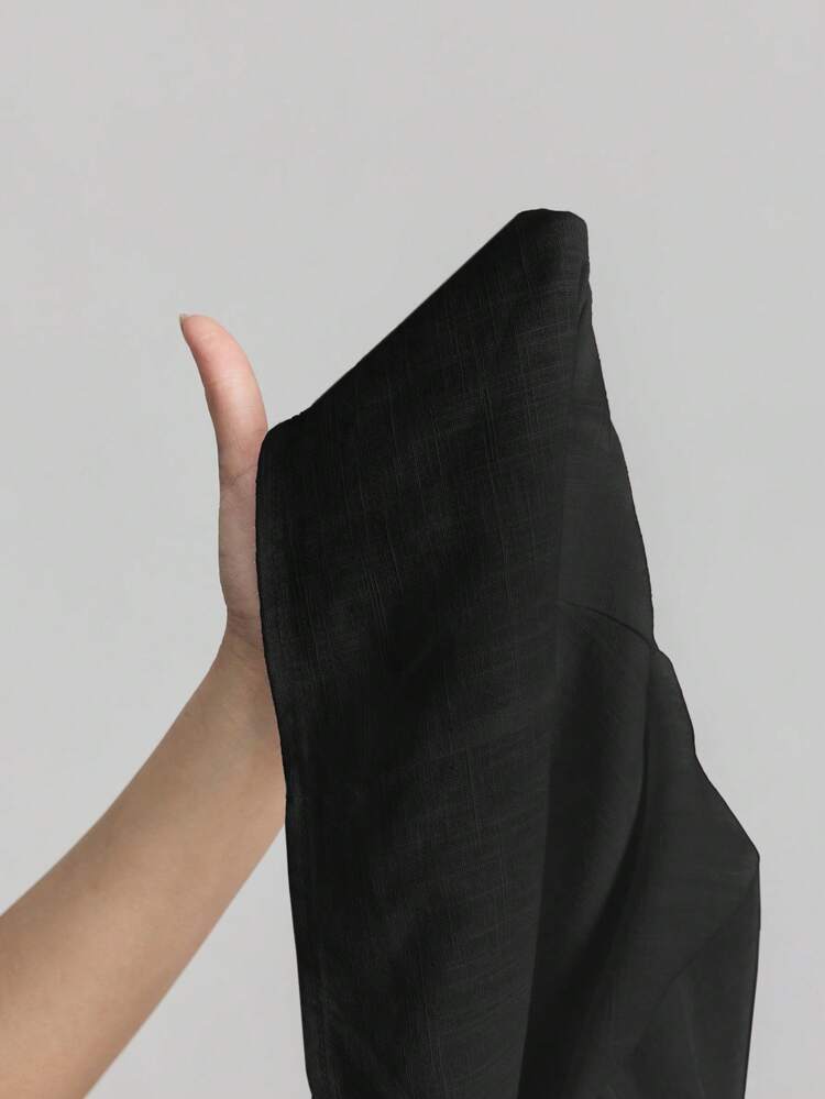 2026SS New Summer Women's Solid Color Comfortable Casual Style Round Neck Hollow Out Sleeveless Linen Material Tank Top, Suitable For Urban Commute, Business Casual, Holiday, Wedding Guest, Party, Beach Vacation