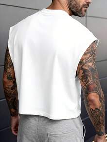 Rovax Áo tank top nam in hình trái tim, kiểu dáng thường ngày, thích hợp cho mùa hè. - màu đen - Xem 2