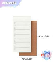 SHEIN A7 Simple Kraft Paper Long Horizontal Line Note Notebook - Brown - View 2