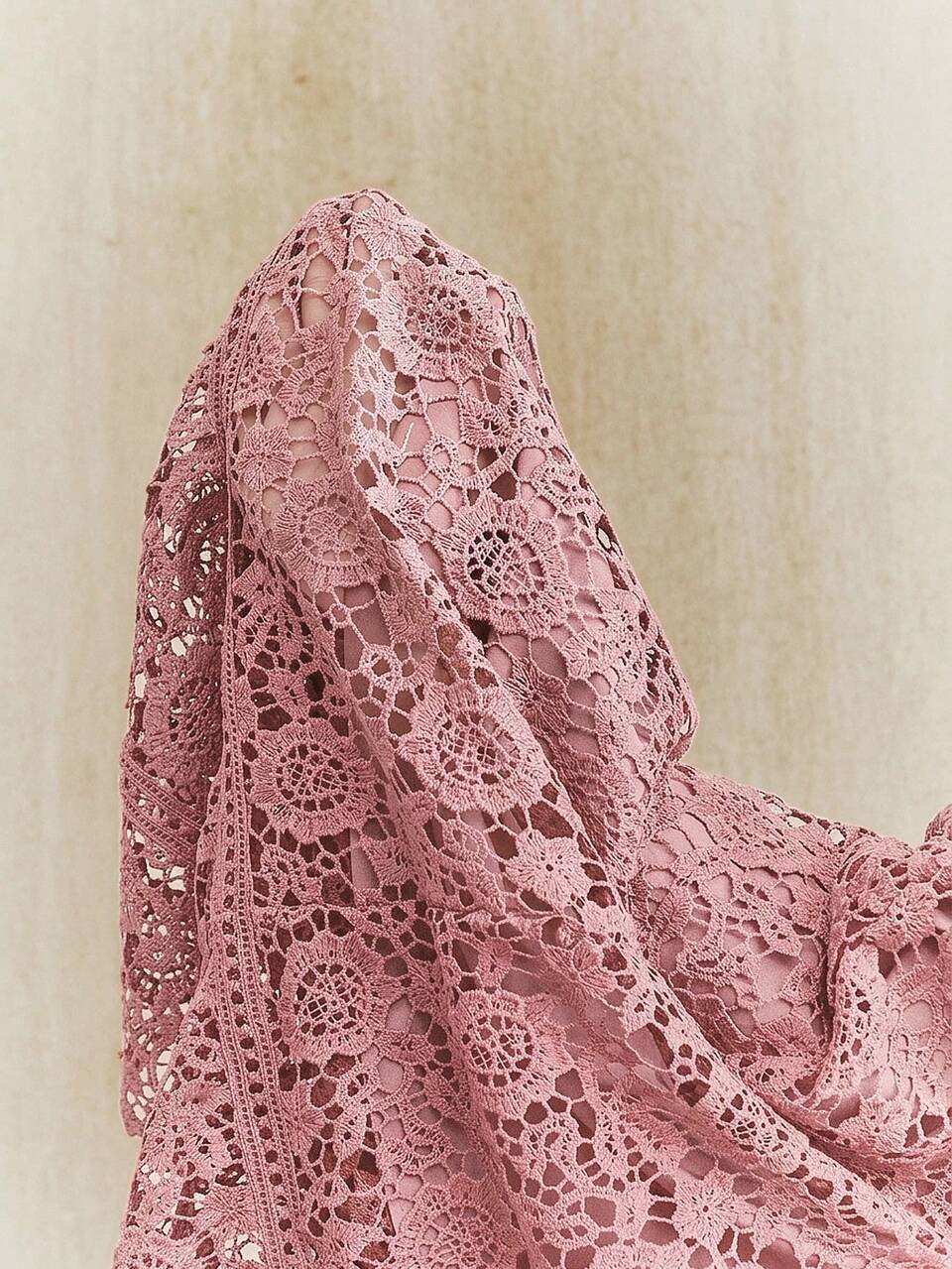 Anewsta Elegant Lace Patchwork Graceful Pink Short Sleeve Ruffle Hem Dress For Women Lace Dresses For Women Elegant