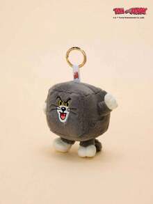 TOM & JERRY 1 buah Gantungan Kunci Bentuk Persegi Khusus POKOJA LAND, Hiasan Gantung Boneka Karakter Kartun, Boneka Hewan Lembut Non-Plush untuk Ransel, Dompet, Hadiah Unik untuk Penggemar di Hari Ulang Tahun atau Hari Jadi - Grey - View 7