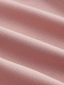 SHEIN MOD 大尺碼網眼拼接粉紅色系連衣裙，綁帶設計 - 粉色 - 查看 4