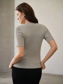 MOTF PREMIUM ÁO LEN DÁNG ÔM CAO CẤP ĐÍNH ĐÁ RHINESTONE - Xám - Xem 3