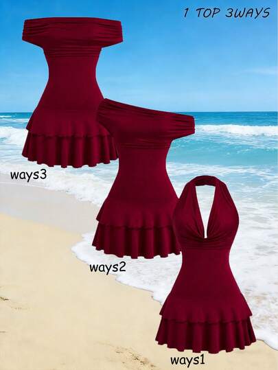 GlowEve 女士针织优雅夏季连衣裙