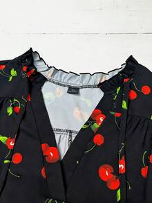 Linhara Plus-Size Women's Woven Casual Vacation Summer Shirt - Black - View 5