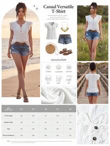 Linhara Plus Size Women Embroidered Floral Cap Sleeve Blouse - White - View 2